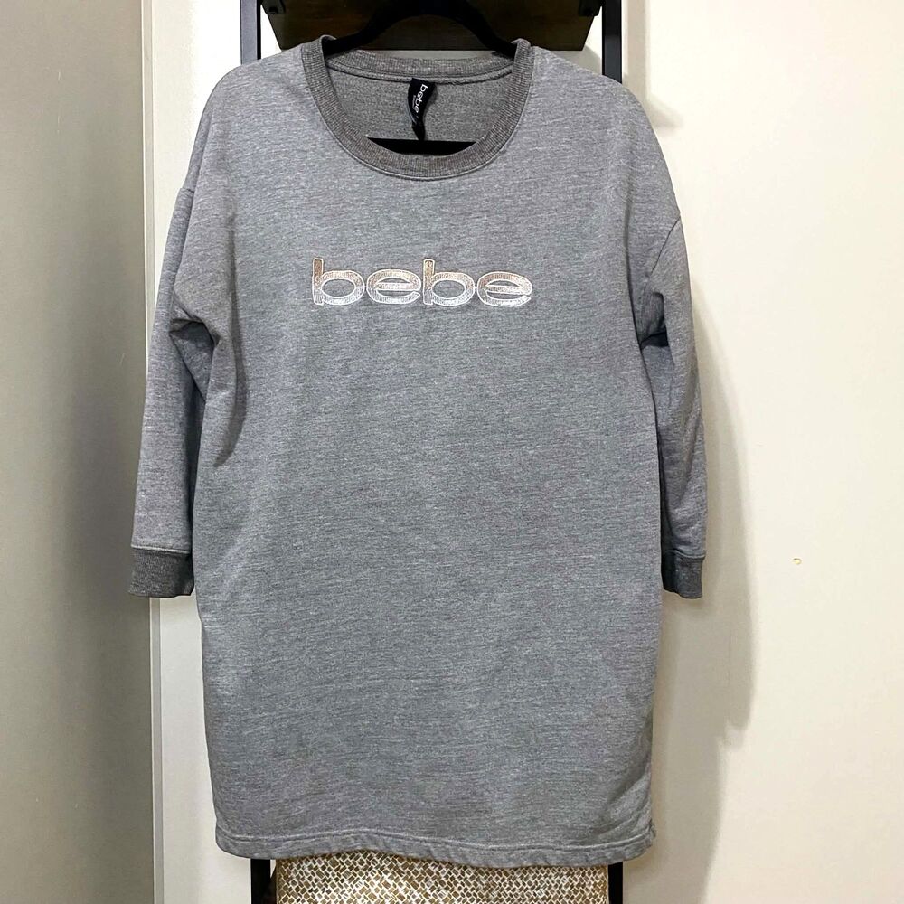 Bebe Sleepwear Gray Long Sleeve Nightgown Size L